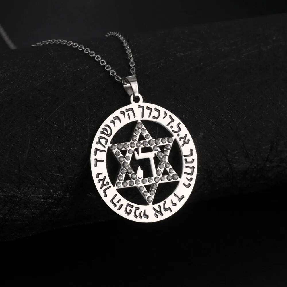 of David Necklace for Men Women Hexagon Stainless Steel Pendant Israel Jewish Star Necklaces Religious Vintage Jewelry Gift H260312