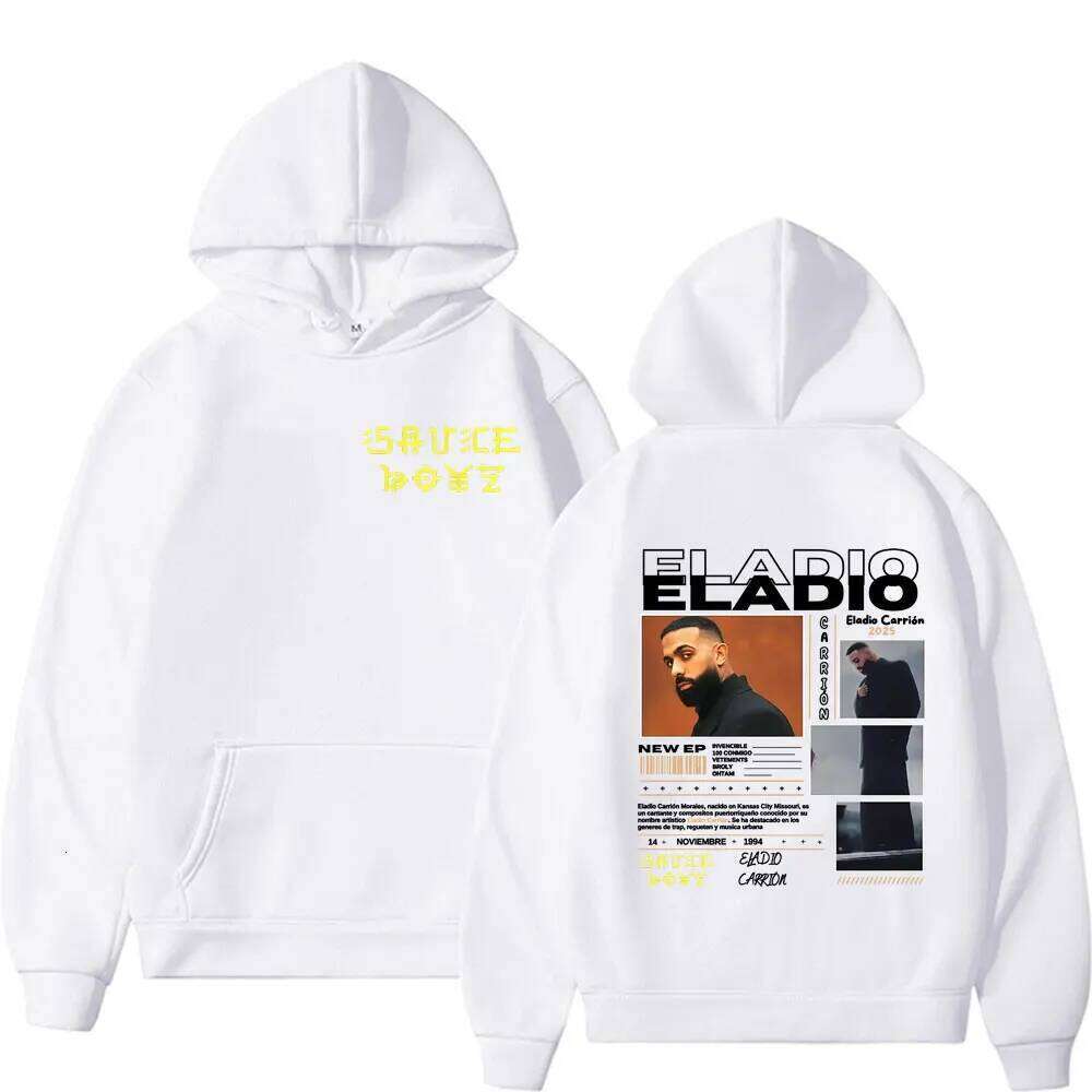 Rapper Eladio Carrion Album 2025 Tour Hoodies Men's Clothing Harajuku Fashion Autumn High Quality Oversized Loose Sweatshirts Z260314