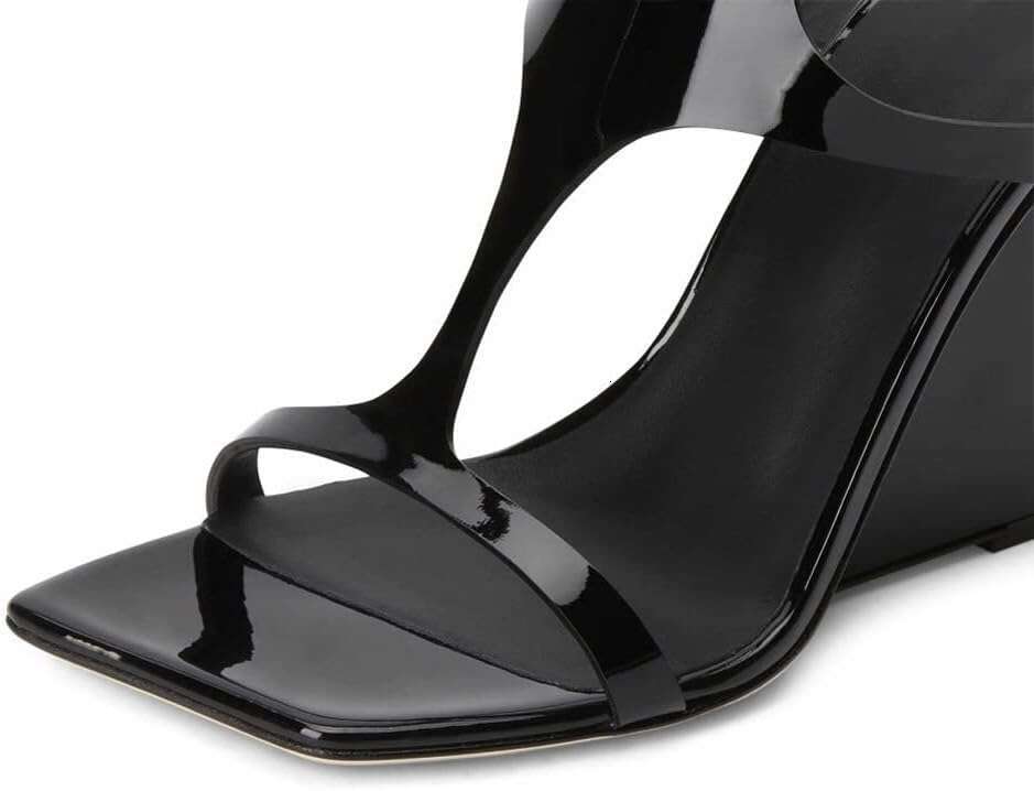 Women S Wedge Heeled Open Toe Criss Cross Strappy Sandals Heels Dress Shoes With Cut Out Design MOJIDASHU