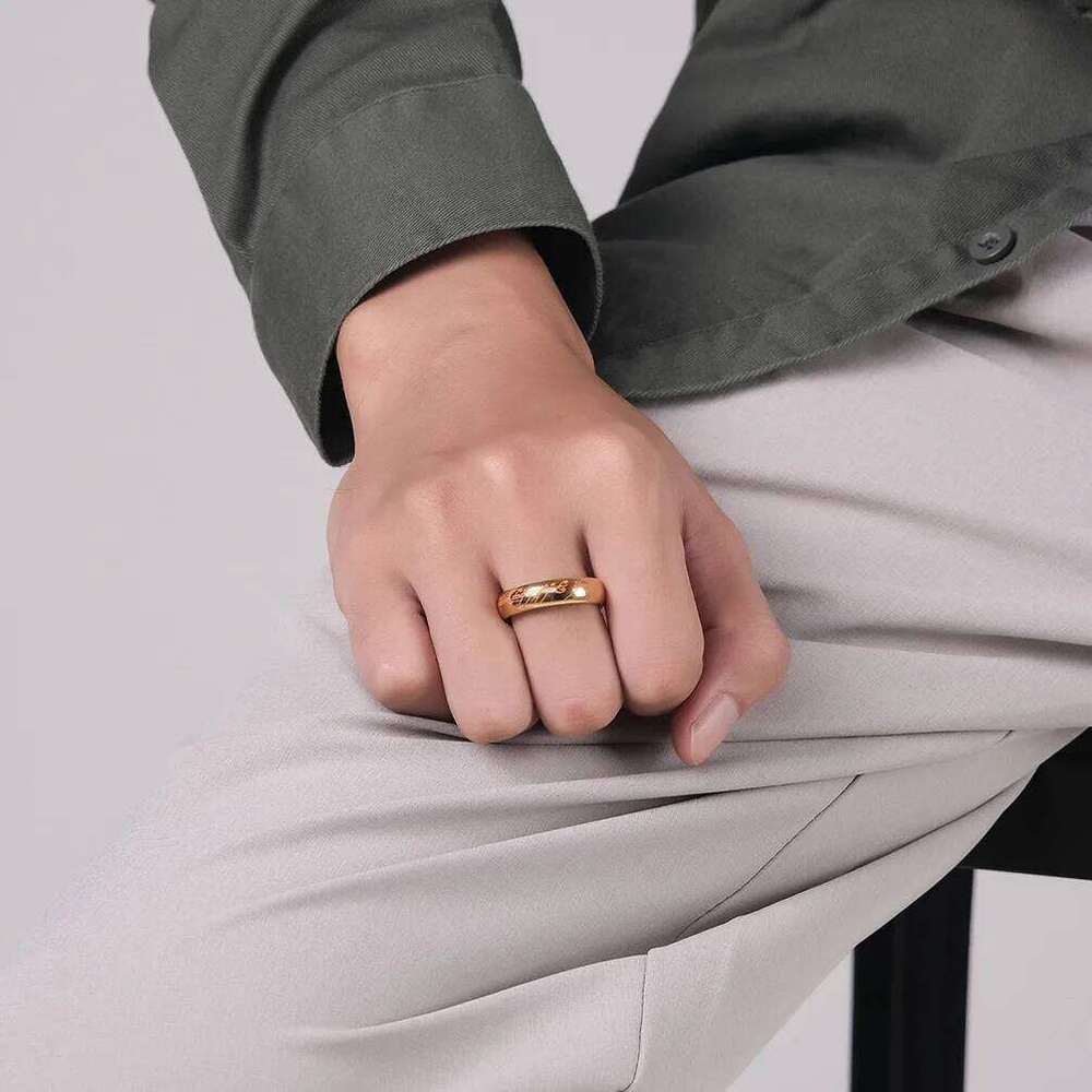 Lord of one Rings thick advanced pearl chain movie with the same necklace ring hip-hop 3D carving inside and outside H260312