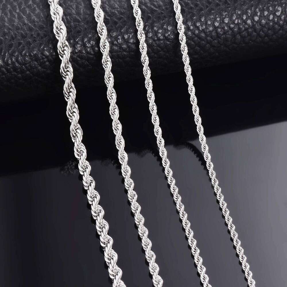 1 piece Color Width 2mm/2.5mm/3mm/4mm/5mm/6mm Rope Necklace/ For Men Women Stainless Steel Chain Necklace H260312