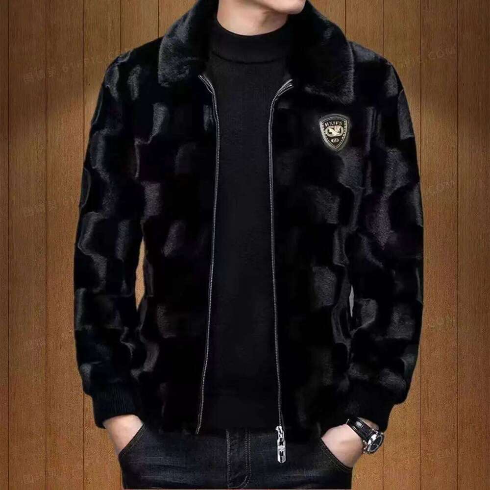 2025 Winter Fashion Men's Casual Trendy Thicken Faux Fur Turn-down Collar Long Sleeve Zipper Coats Male Clothes Tops Z260313