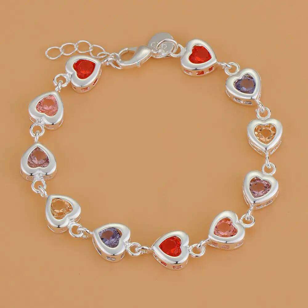 925 Sterling Silver Bracelet Red Zircon High Quality Romance Chain For Women Fashion Engagement Party Wedding Jewelry Gift Z260313
