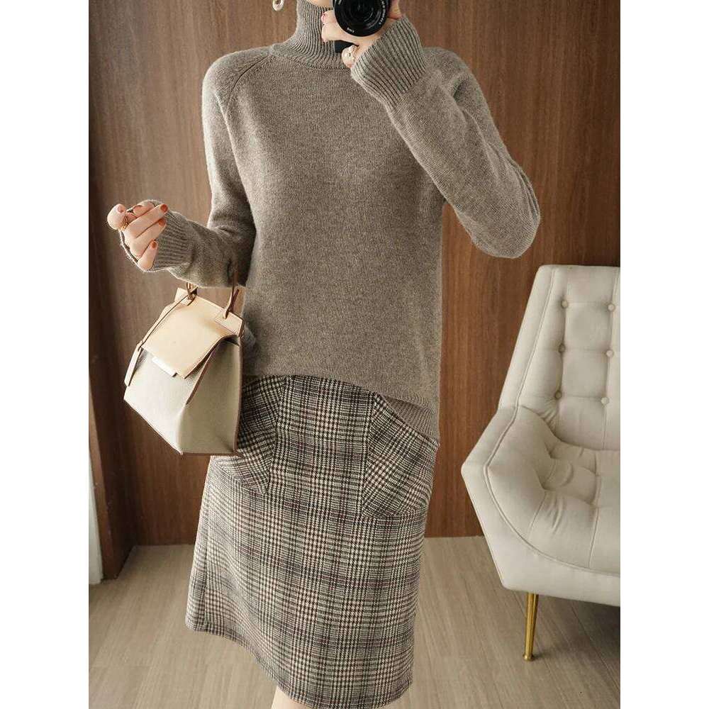 Fashion Basic Autumn Winter Merino Wool Sweater Mock Neck Cashmere Pullover Solid Color Soft Long Sleeve Clothing Tops Z260313