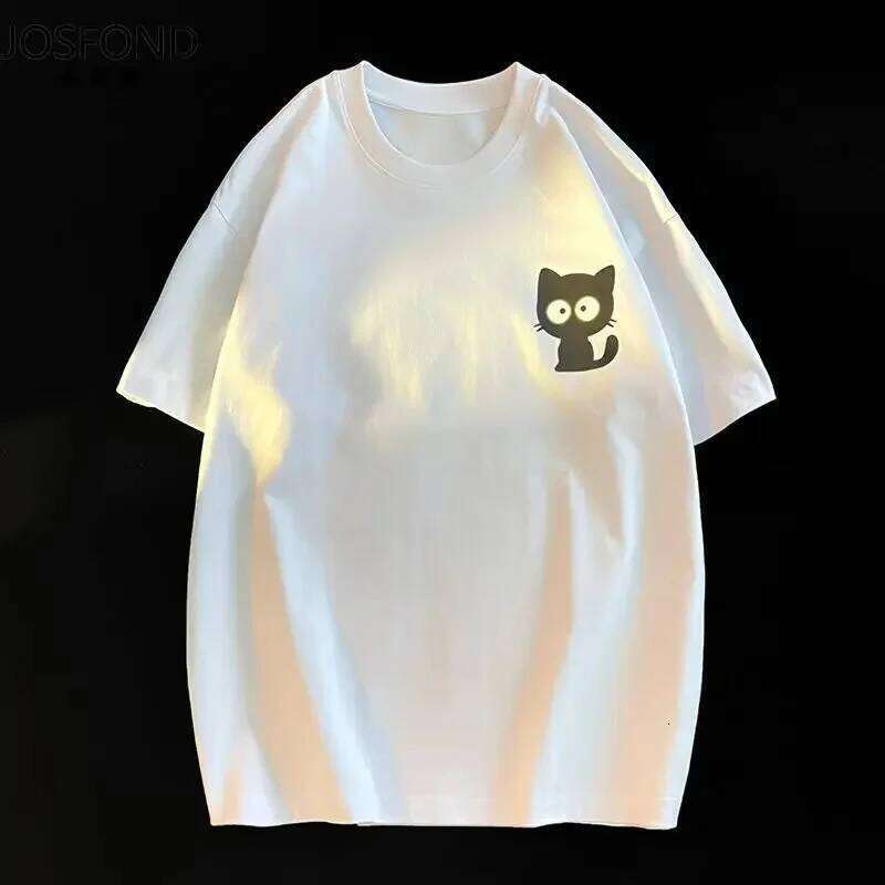 Female Casual Printing O-neck Short Sleeve T-Shirt 2025 New Summer Trend All-match Loose Cartoon Pullover Top Tee Women Clothes Z260314