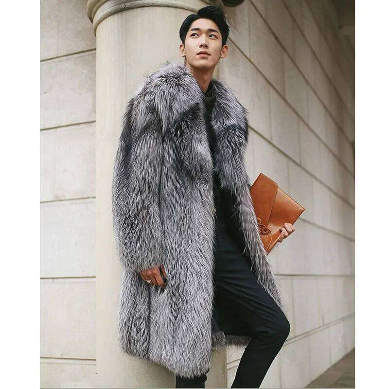 Winter Fluffy Lamb Men's Coat Mid-length Faux Fur Jacket Luxury Brand Long Sleeve Warm Windproof Outerwear Thicken Tops Z260313