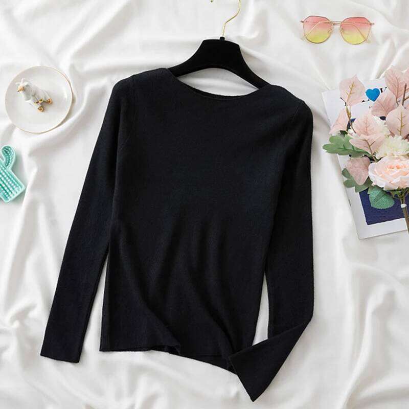 Women Sweaters Slim Knitted Pullovers High Quality Simplicity Warm Sweater Female O-neck Basic Solid Casual Top Z260314