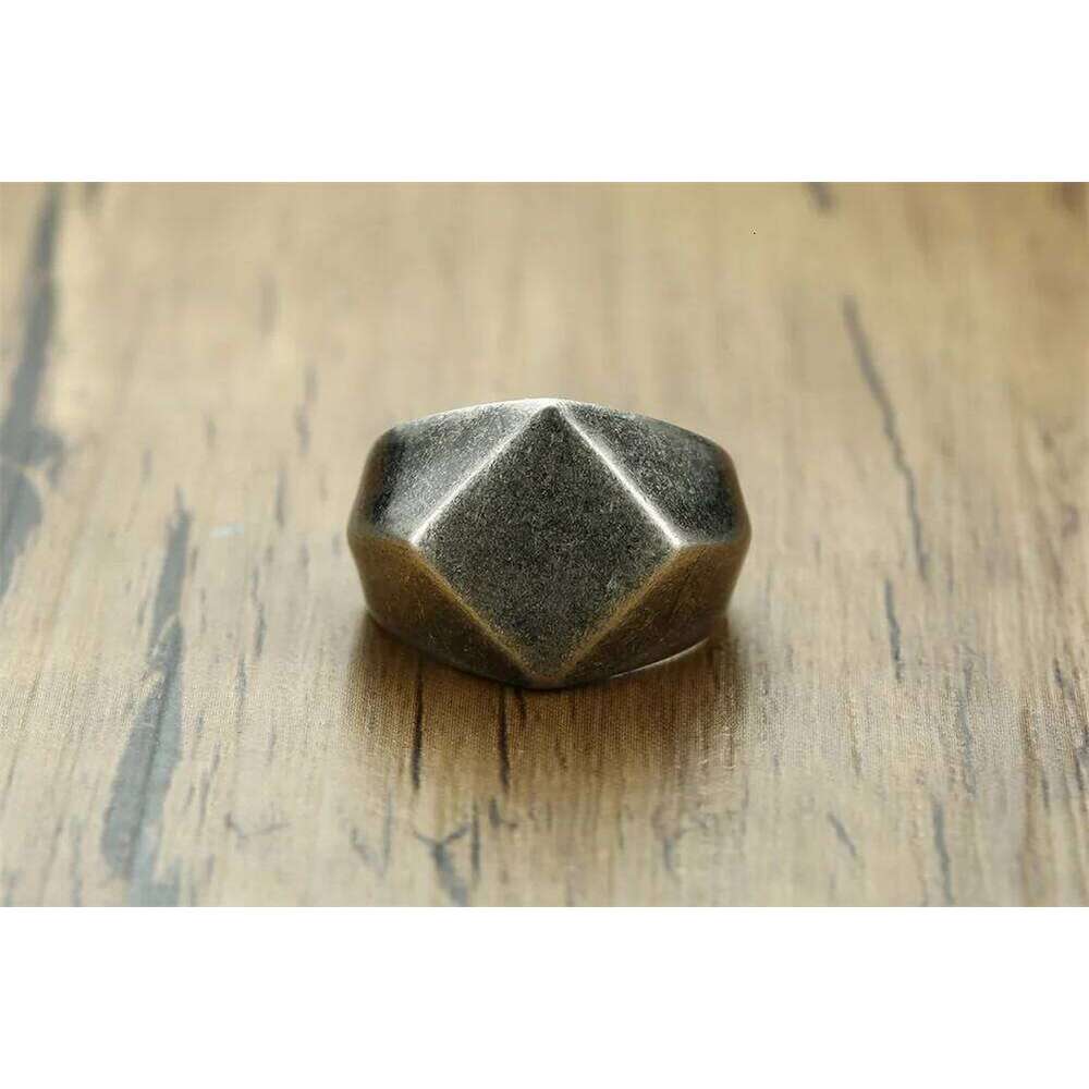 Signet Ring for Men Stainless Steel Quadrangle Flat Top Square Mens H260312
