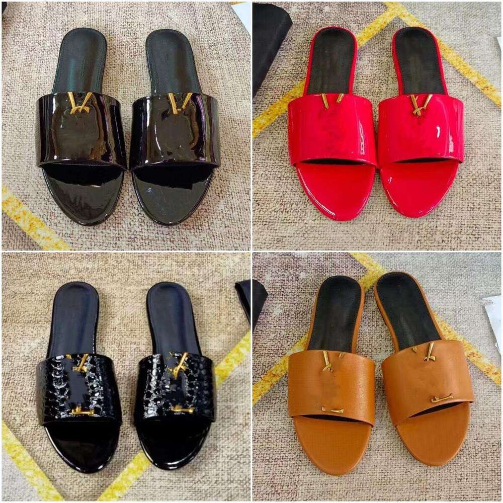 Designers Sandals famous designer women Slippers With Dust bag Slide Summer Slippers Wide Real leather sandals size 35-42
