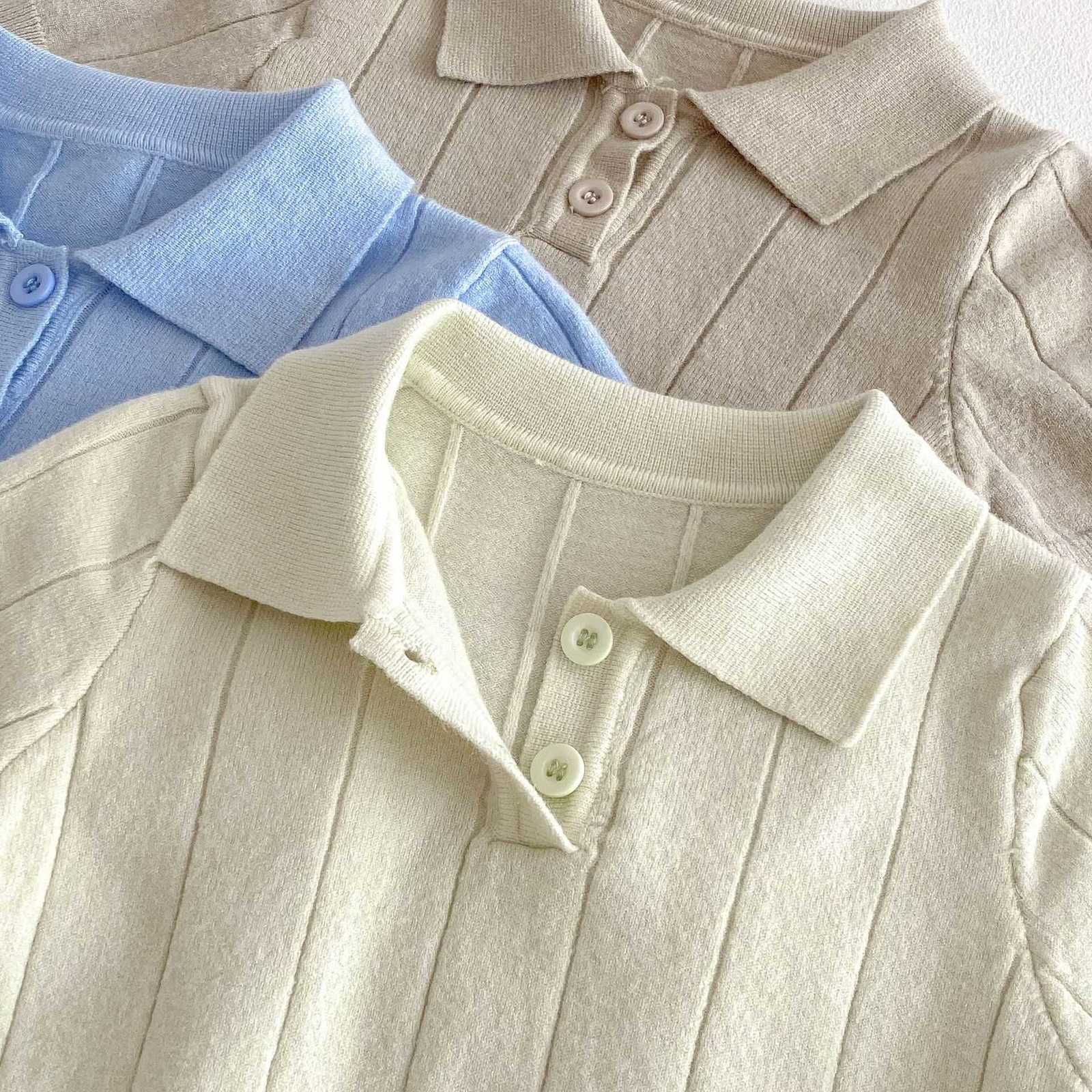 Women's Knits & Tees Spring/Summer Collection: Thin Knit Sweater, Summer Top Turn-down Collar Children's Pullover Children's Summer Top