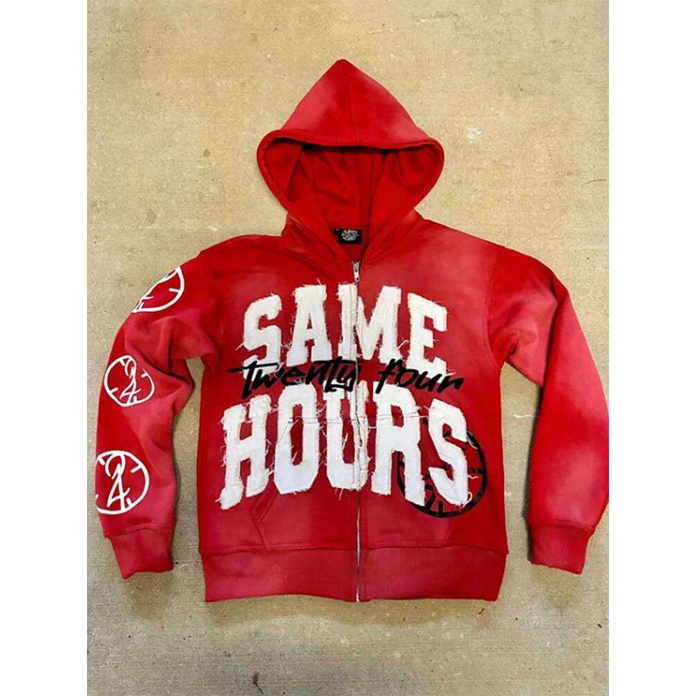 Y2K Streetwear Zip Up Mens Womens Hip Hop Gothic Graffiti Pattern Print Oversized Hoodie New Harajuku Retro Sweatshirt Z260314