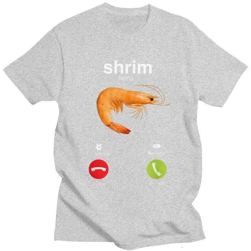 Shrim Is Calling Short-Sleeve Funny Shrimp Meme T-shirt Streetwear Tee Tops for Tshirt Women T Shirt Z260314