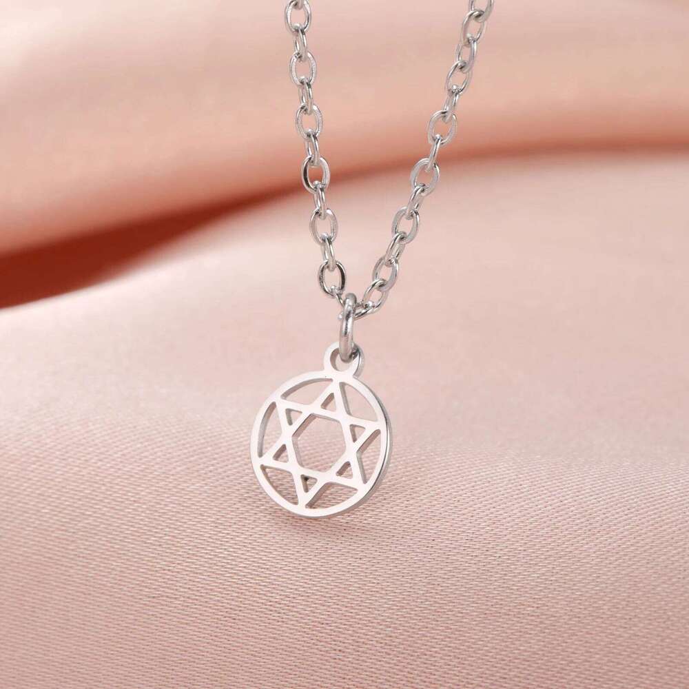 Teamer Israel Map Star of David Pendant for Women Men Jewish Stainless Steel Necklace Ethnic National Jewelry Wholesale H260312