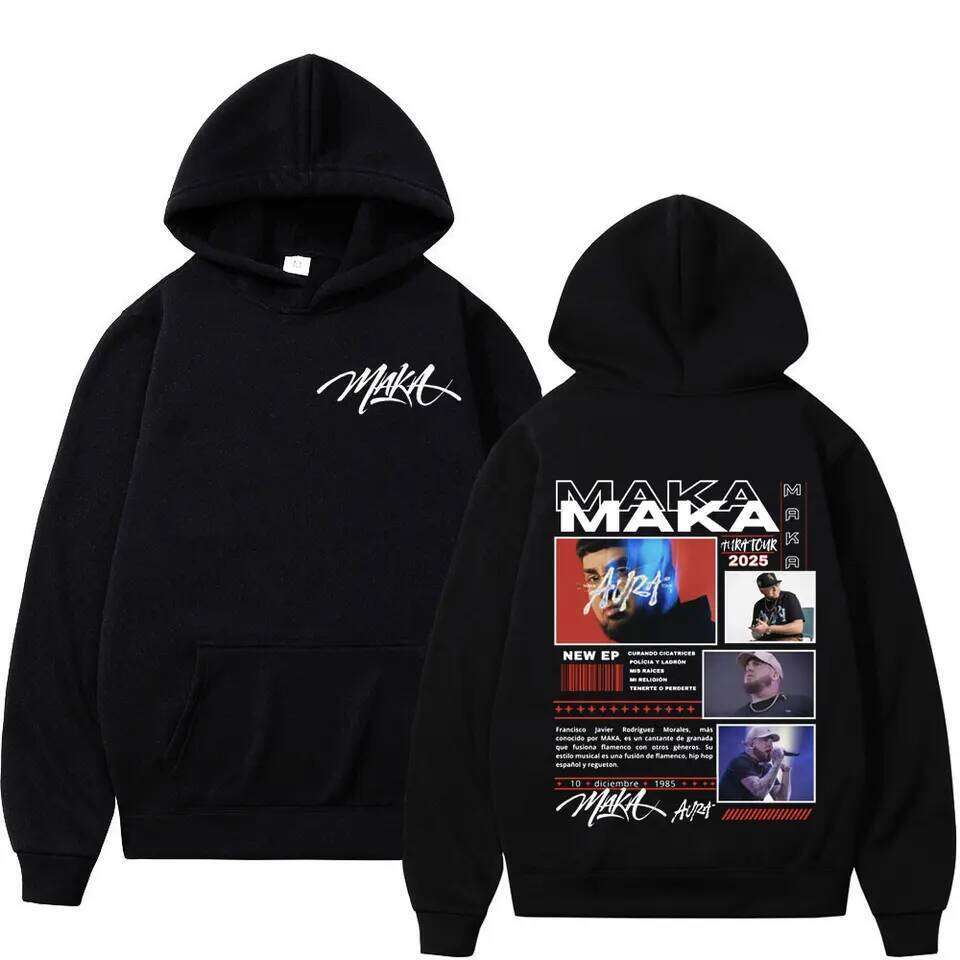 Rapper Maka Aura 2025 Tour Merch Hoodies Men's Women Fashion Hip Hop Hooded Sweatshirts Fans Gift Oversized Pullovers Streetwear Z260314