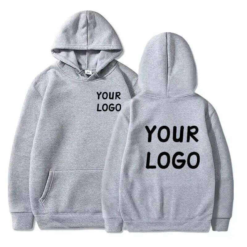 DIY Your Brand LOGO Men Women Casual Hoodie Top Solid Color Pullover Street Personality Sweatshirt Custom Gifts Z260314