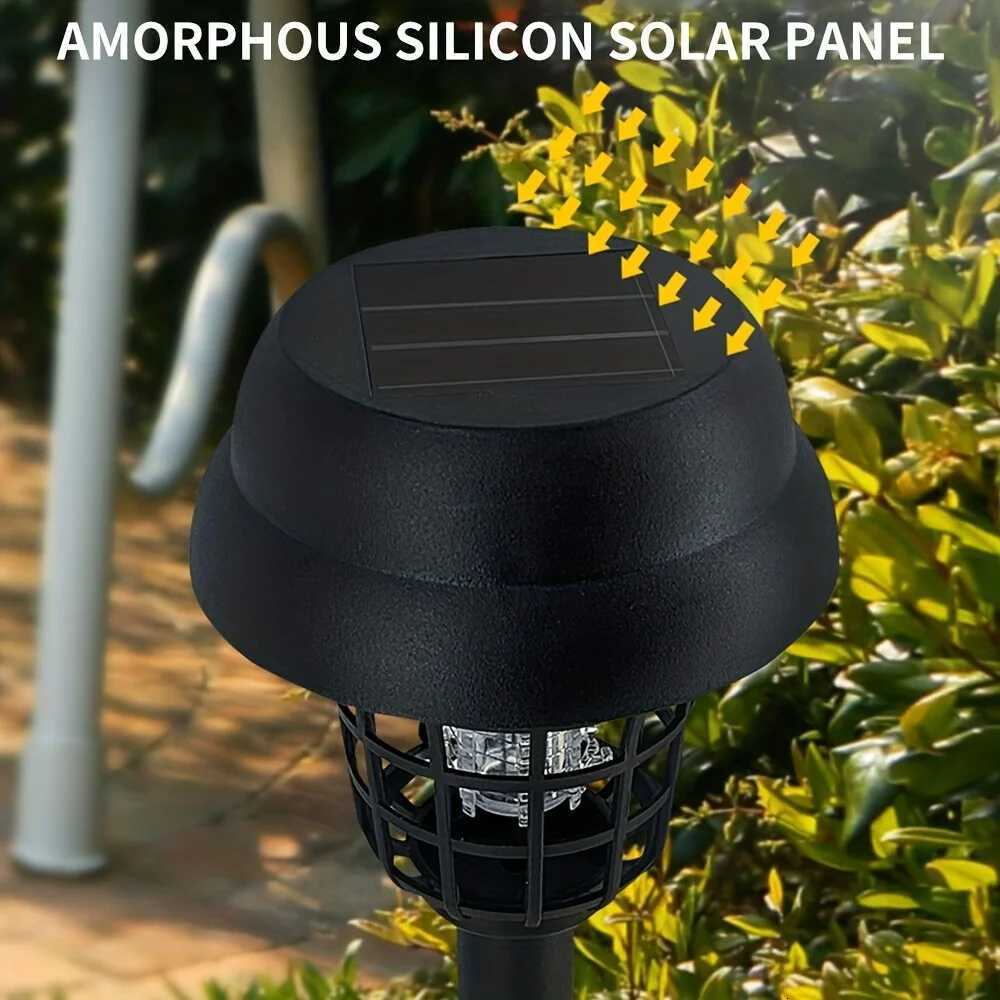 2pcs Solar Mosquito Killer LampGarden Fly Trap LampYard Mosquito Trap Electric Shock Insect Killing Mosquito Repellent Lamp H260313