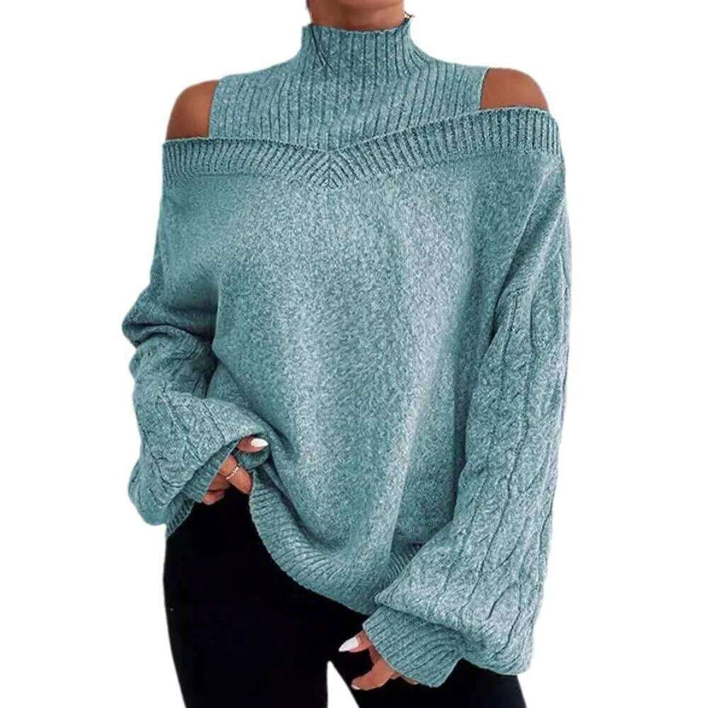 Women Knit Thick Sweaters Round Neck Long Sleeve Casual Sweater Elegant Solid Pullover Splice Basis Autumn Winter 2025 Z260314
