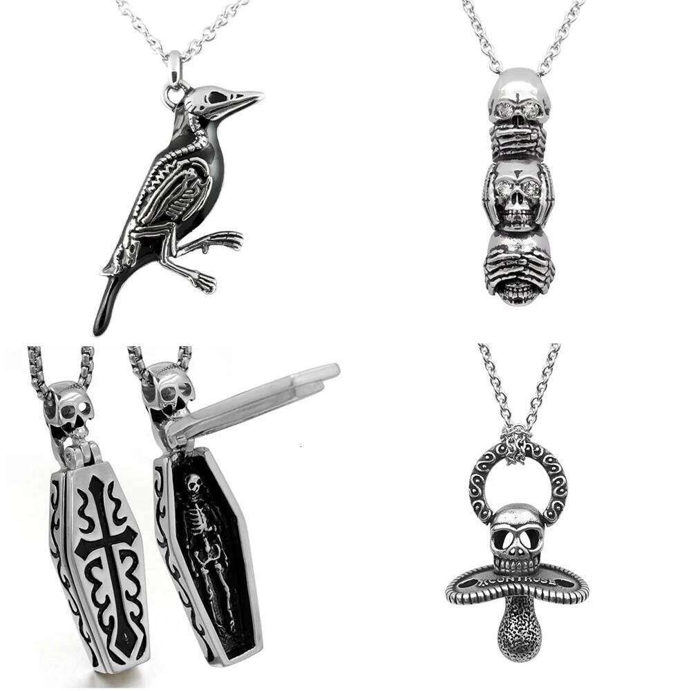 Europe The United States New Gothic Skull Men and Women Necklace Fashion Change Mix Punk Hip-hop Pendant H260312