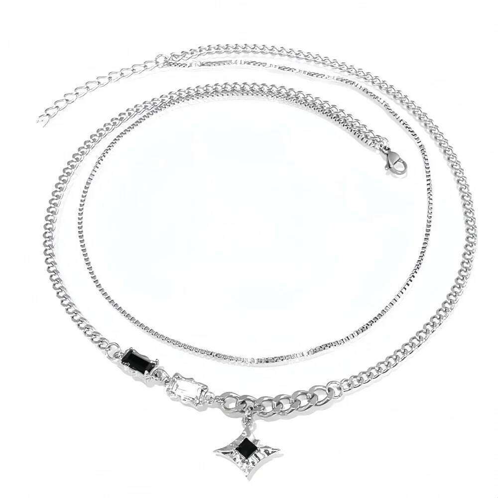 Simple Multilayer Clavicle Chain Men Retro Zircon Stars Pendant Necklace Fashion Design Women Jewelry H260312