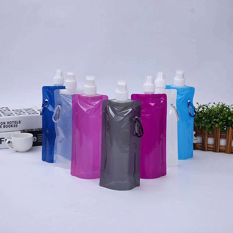 480ml Portable Ultralight Foldable Soft Flask Bottle Outdoor Sport Hiking Camping Bag Folding Water Bucket Z260314
