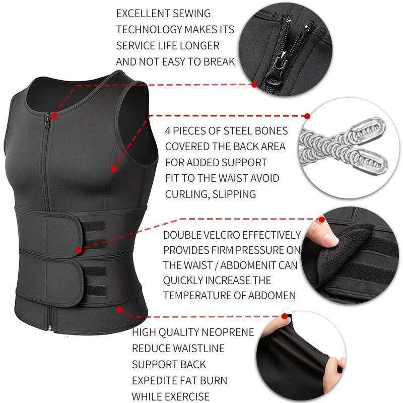 Men Waist Sauna Vest Fitness Corset Abdomen Slimming Body Shaper Belly Reducing Shapewear Burn Fat Shirt Trimmer Belt 26Y0313