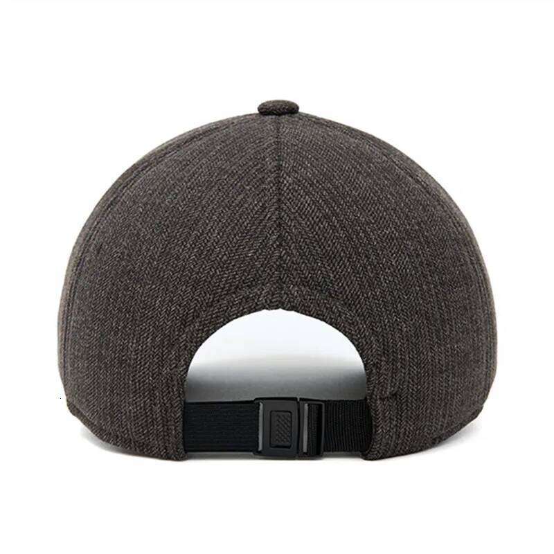 New Winter Fleece-lined Plush Thickened Warm Baseball Caps For Men Coldproof Earmuff Hats Snapback Cap High-end Dad's Cotton Hat Z260313