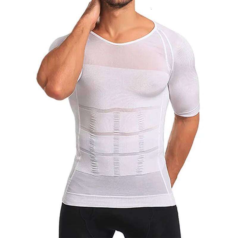 Slimming Shaper Posture Vest Men's Compression T-Shirt Body Building Fat Burn Chest Tummy Slim Dry Quick Under Shirt 26Y0313