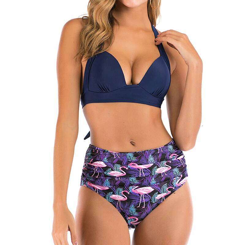 Plus Size Bikinis 2025 Push Up Swimsuit Women Halter Swimwear Female High Waist Bathing Swimming Suit Bathers Mayo Biquine XXL Y260303