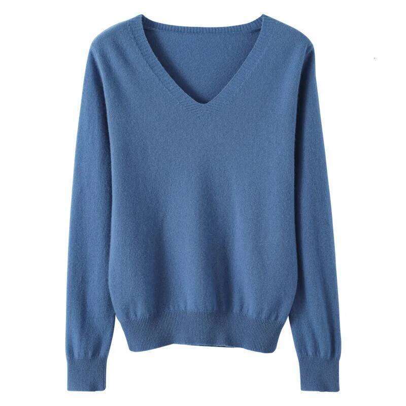 Women's Sweater 2025 Autumn Winter Knitted Pullovers V-neck Slim Fit Bottoming Shirt Solid Soft Knitwear Jumpers Basic Sweaters Z260313