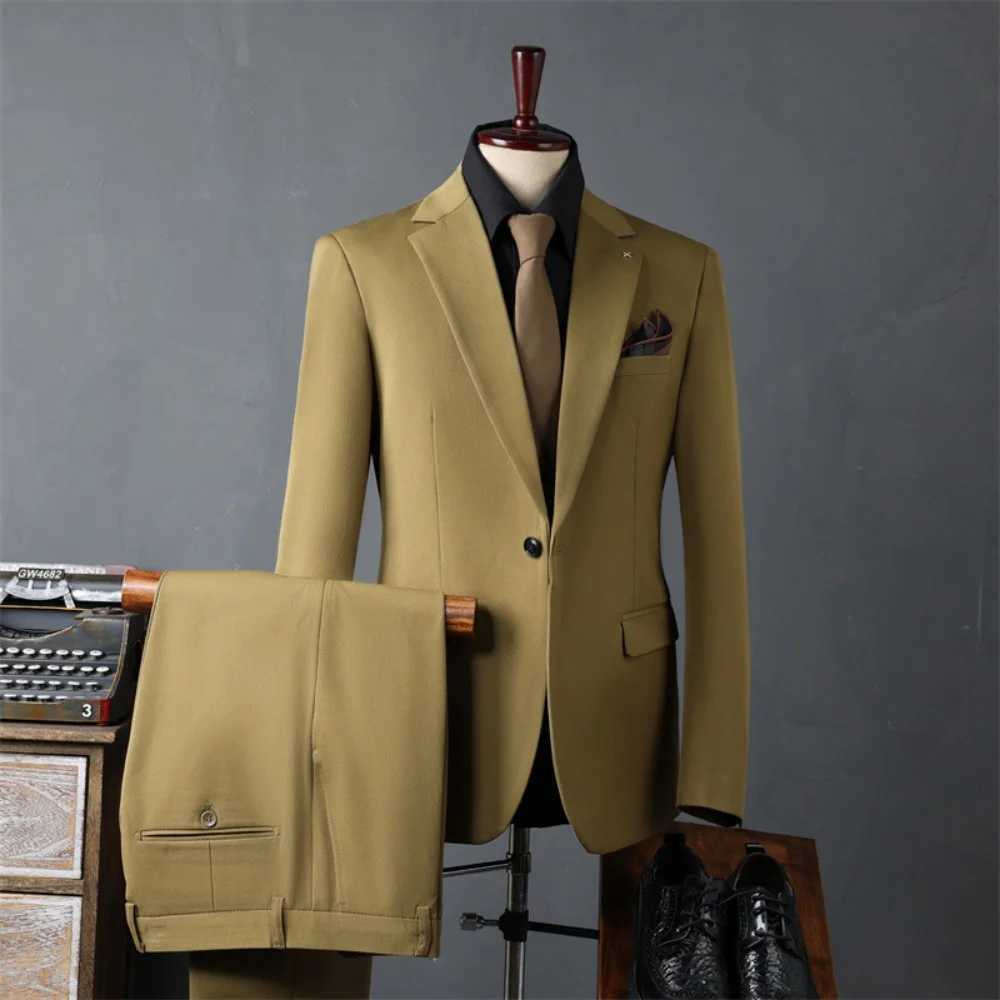 Slim Fit Wedding Tuxedo Set for Men Groomsmen Formal Business Mens Blazer Suit Ensemble M260313