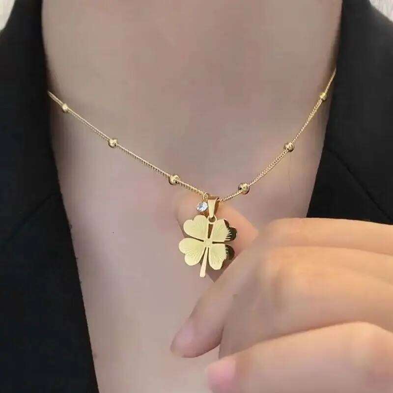 Ramos Lucky Cr Pendant Stainless Steel Gold colour Necklace Women Girls Jewelry Gift H260312