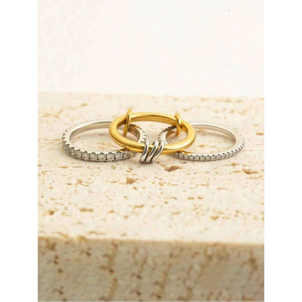 925 Sterling Silver Luxury Multiple Levels Of Interlocking Zircon Ring For Women Daily Life Fashion High Quality Fine Jewelry H260312