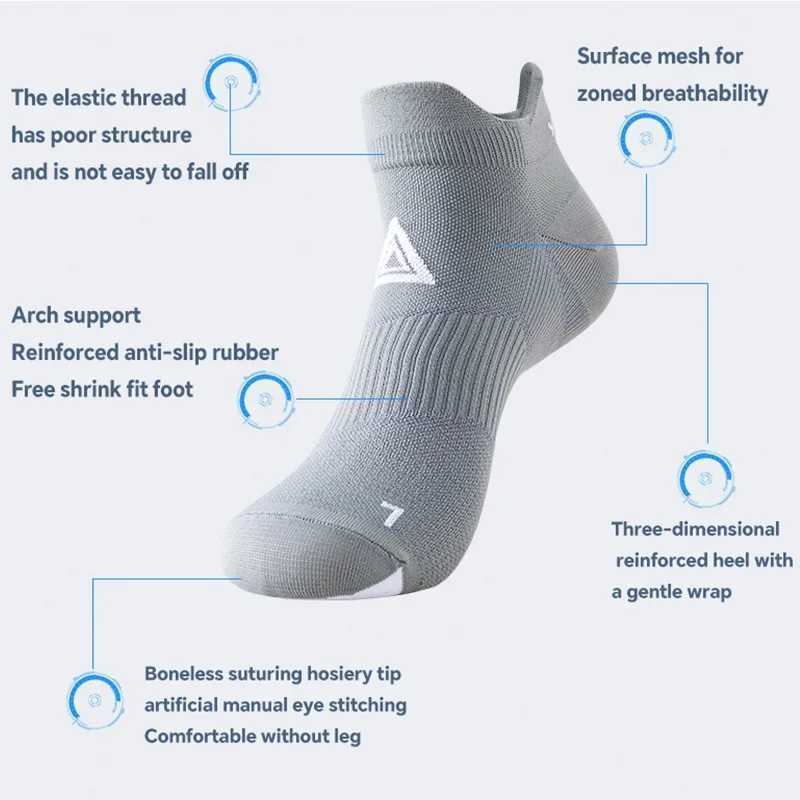 Running Nylon Short Socks for Women Men Four Season Drying Breathable Non Slip Marathon Cycling Sports Socks ONLY 1Pair D260313