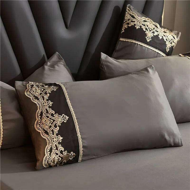 Summer European Rayon Bed Skirt Bedding Set Skin-Friendly Silky Quilt Kit for Sleepers Ice Silk Cozy Cooling Bedspread Sets H260312 - view 6