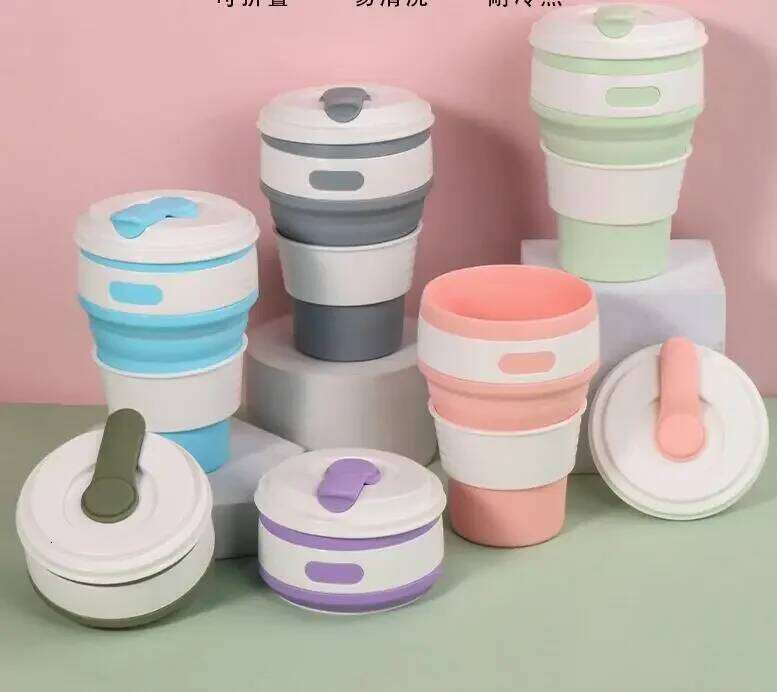 Collapsible Travel Portable Coffee Tea Cups Outdoor Camping Cup Retractable Water Mug Food Grade Silicone Drinking Z260314