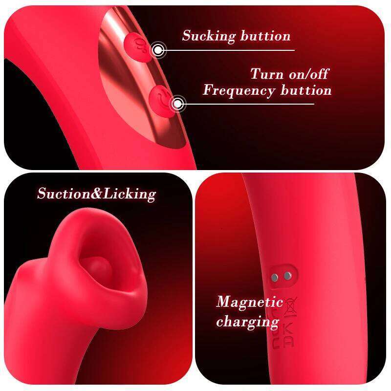 Tongue Licking Sucking Vibrator 10 Vibration 3 Suck Female Masturbation Vacuum Sucker Nipple Clit Stimulator Sex Toy for Women 26H0313