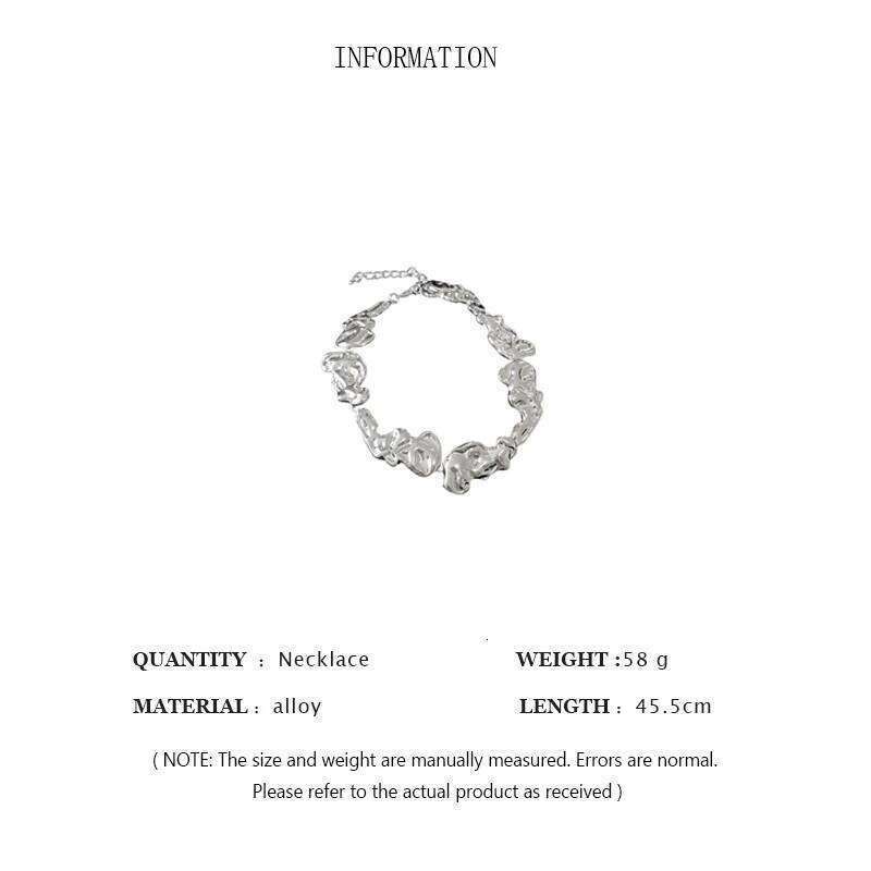 Punk Irregular Metal Women's Fashion Exaggerated Geometric Necklace Simple Gold Silver Color Collar Party Jewelry H260312