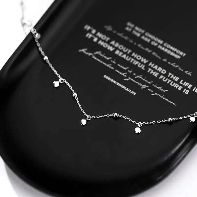 ANENJERY Delicate Jewelry Round Bead Discs Choker for Women Party Clavicle Chain Necklace Gifts Wholesale S-N695 H260312