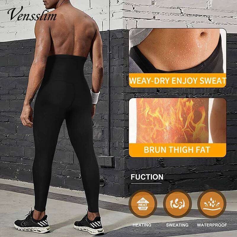 Men Body Shaper Thermo Sauna Pants Sweat Waist Leggings Slimming Weight Loss Workout Gym Compression Shorts Shapewear 26Y0313