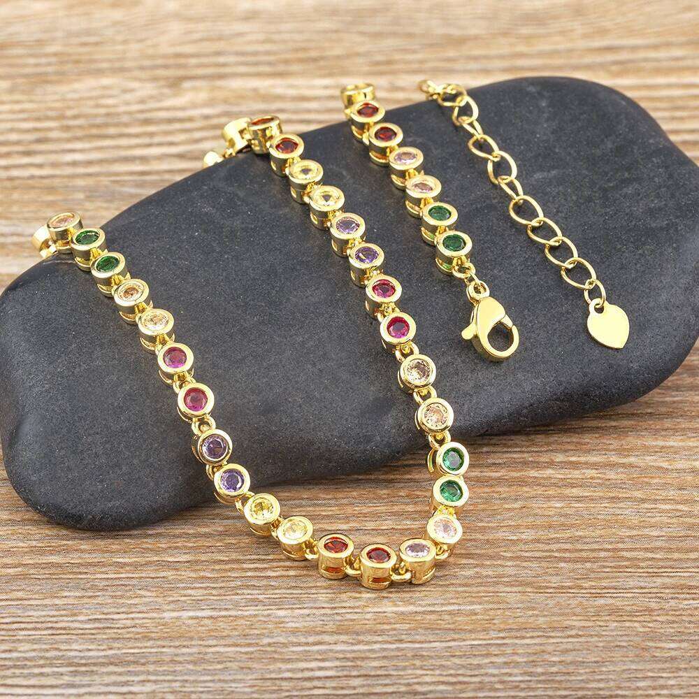 Nidin Ins Hot Sale Sexy Choker Iced Out Tennis Chain Necklace For Women Cubic Zircon Crystal Neck Accessories Jewelry H260312