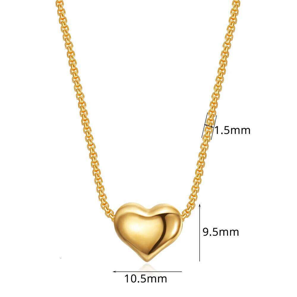 Cute Small Tiny Heart Pendants Female Gold Silver Color Stainless Steel Neck Choker Necklace Chains For Women Jewelry Gift H260312