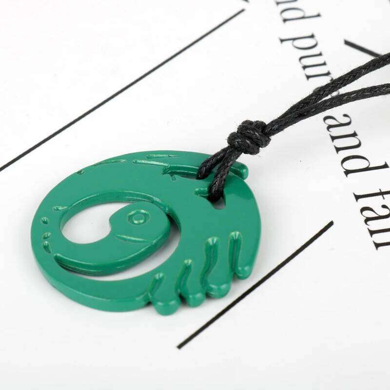 Movie Tomb-Raider Theme Rope Chain Green Color Dangle Lara Croft Pendant Necklace Jewelry Presents H260312