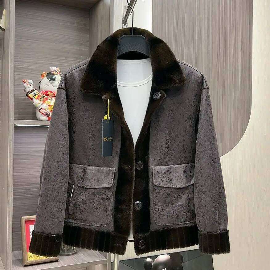 Trend Winter Luxury Men's Clothing Warm Coat Reversible Wear Fur Leather High-quality Windproof Outerwear Snow Jacket Z260313