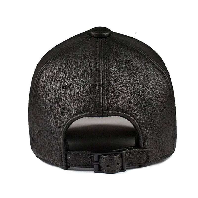 Men's Genuine Leather Hat Male Winter Real Sheepskin Casual Wear Caps Plate Baseball Cap Adjustable Z260313