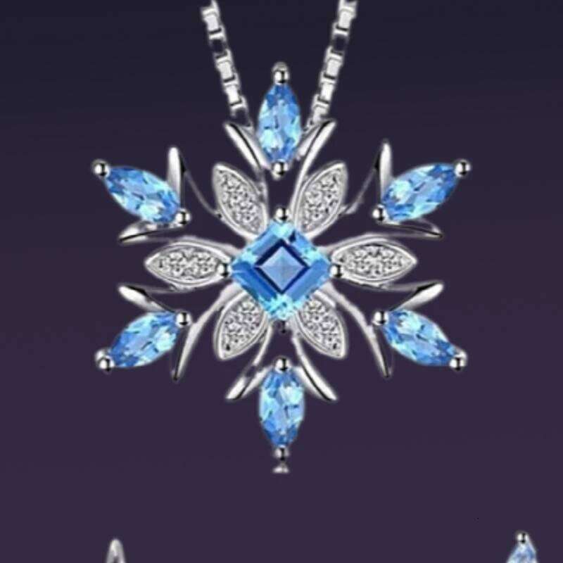Exquisite Fashionable Income Blue Jewelry Lady Necklace Santa Snowflake Lucky Guardian Pendant Halloween Auspicious H260312