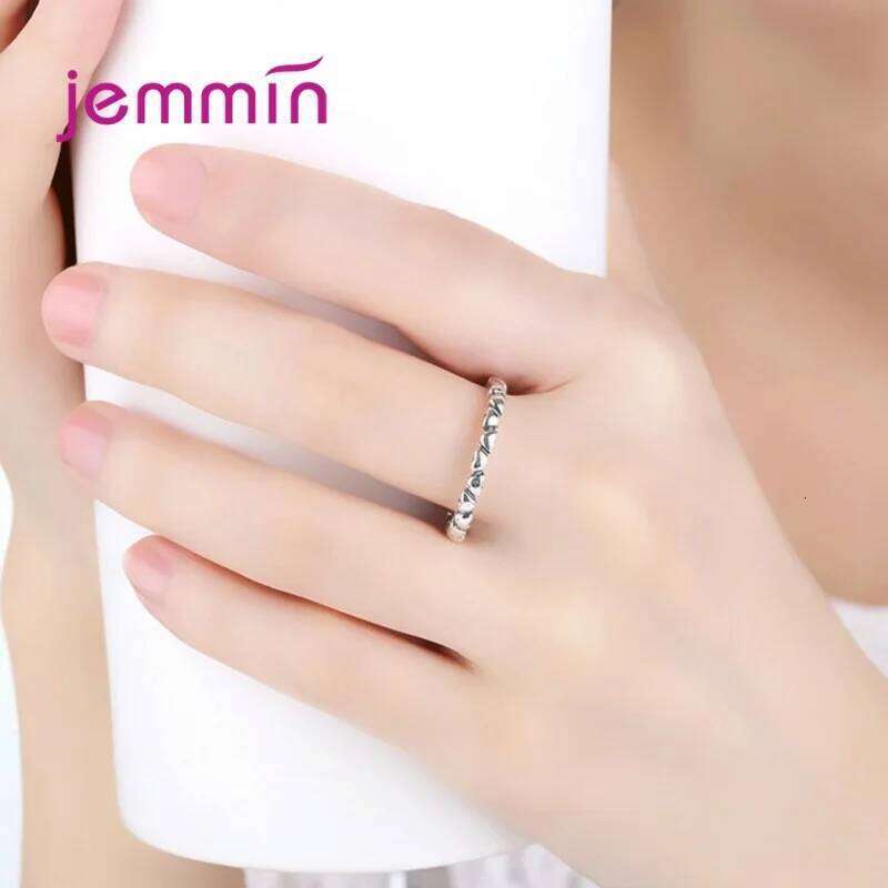 Solid Sterling Silver Heart Finger Romantic Wedding Engagement Ring For Women Original Jewelry Gift H260312