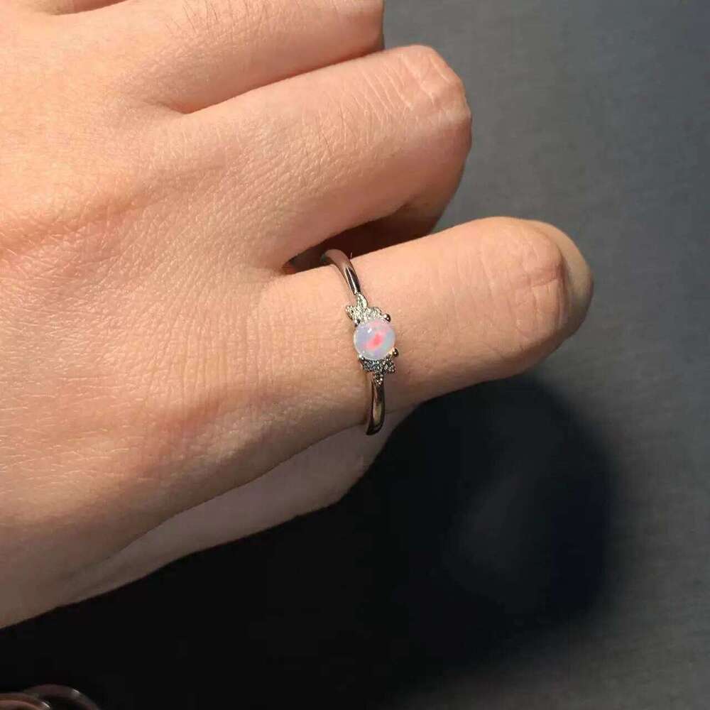 MM Natural Opal Adjustable Female Ring Jewelry for Women Gift Wholesale High Quality Vintage Fine H260312