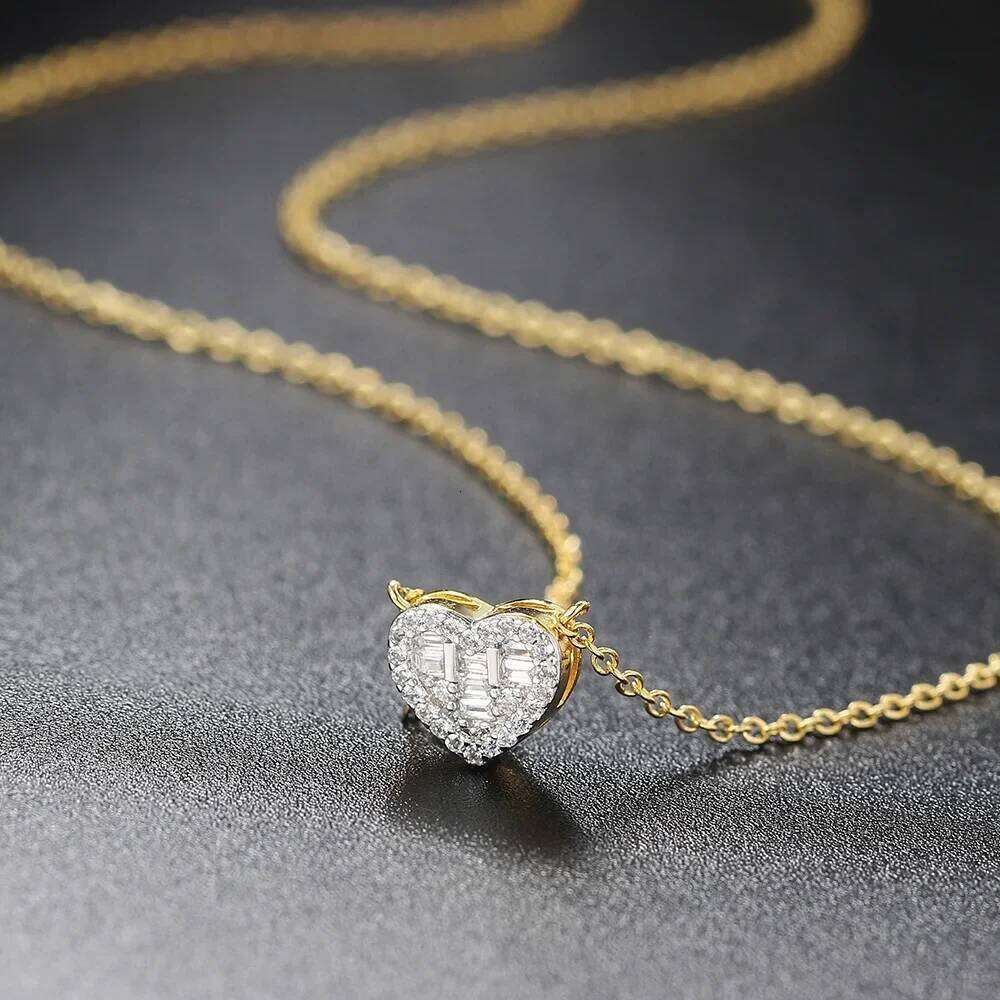 Women's Korean Aesthetic Crystal Heart Choker - Gold, Skin-Friendly, Daily/Date/Party/Anniversary/Birthday/Gift N564 H260312