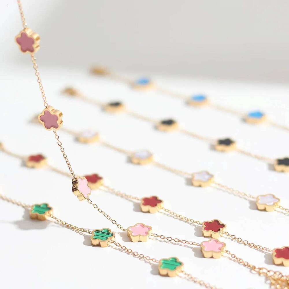 New Luxury Stainless Steel Clover Bracelet Five-Leaf Flower Bracelets lucky star Jewelry for Women Mother's Day Gifts Z260313