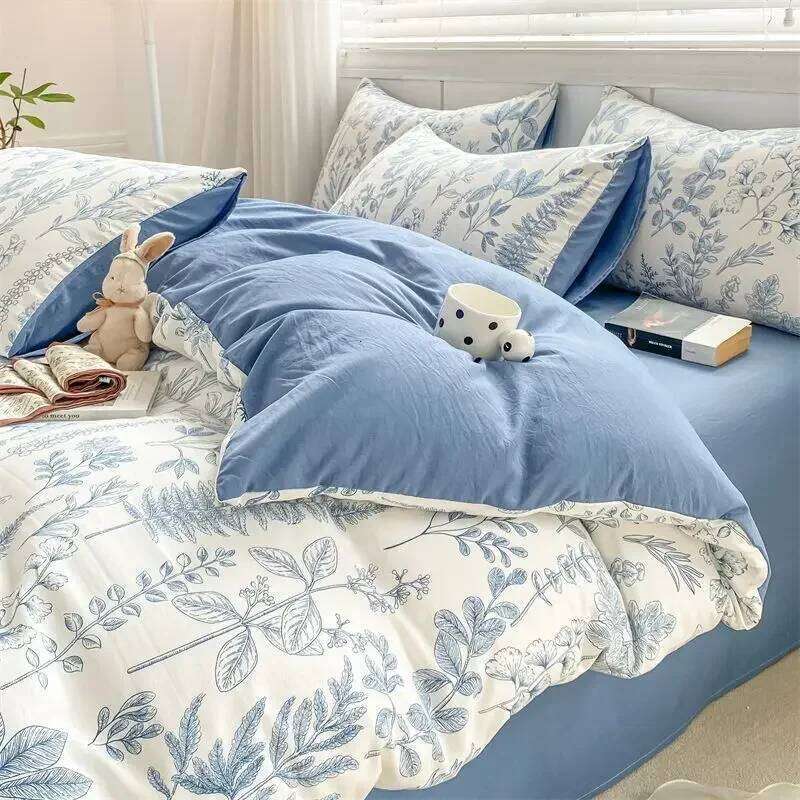 Light a Maternal Infant Class Washed Cotton and Linen Four-piece Quilt Set Single Student Dormitory Bed Sheet 3-piece H260312 - view 6